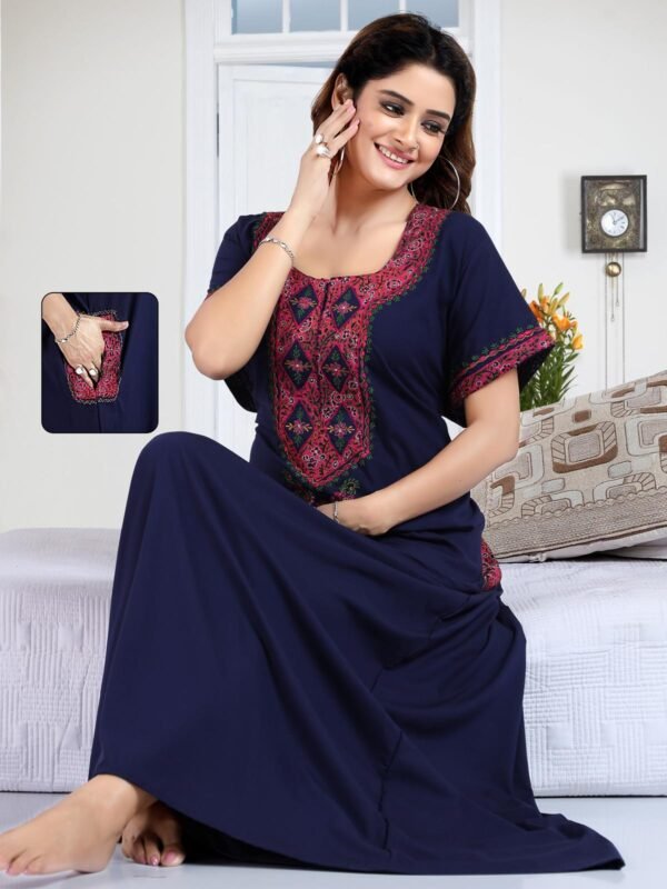 Bhopali Embroidered Gown (Round Neck) - Image 6