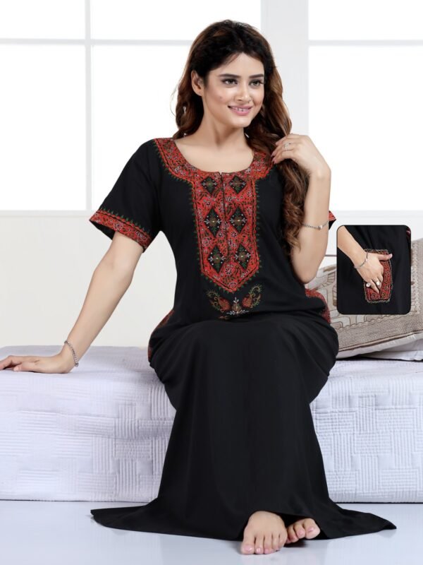 Bhopali Embroidered Gown (Round Neck) - Image 5