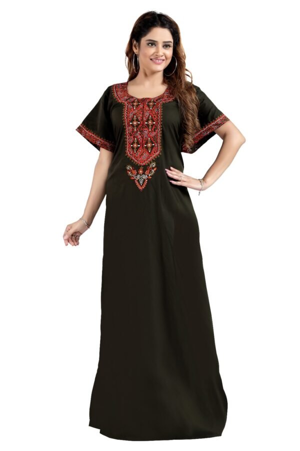 Bhopali Embroidered Gown (Round Neck)
