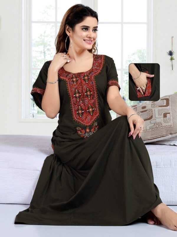 Bhopali Embroidered Gown (Round Neck) - Image 5