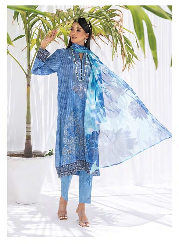 ORIGINAL PAKISTANI LAWN SUIT WITH PRINTED CHIFFON DUPATTA - Image 2