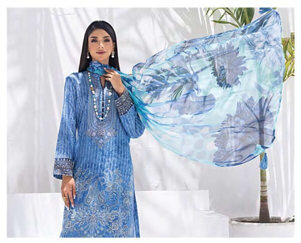 ORIGINAL PAKISTANI LAWN SUIT WITH PRINTED CHIFFON DUPATTA - Image 3
