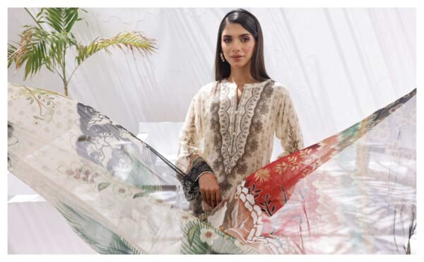 ORIGINAL PAKISTANI LAWN SUIT WITH PRINTED CHIFFON DUPATTA - Image 4