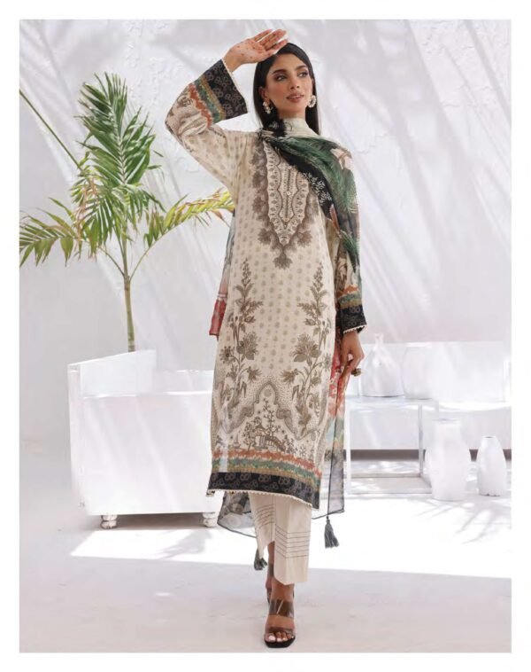 ORIGINAL PAKISTANI LAWN SUIT WITH PRINTED CHIFFON DUPATTA - Image 2